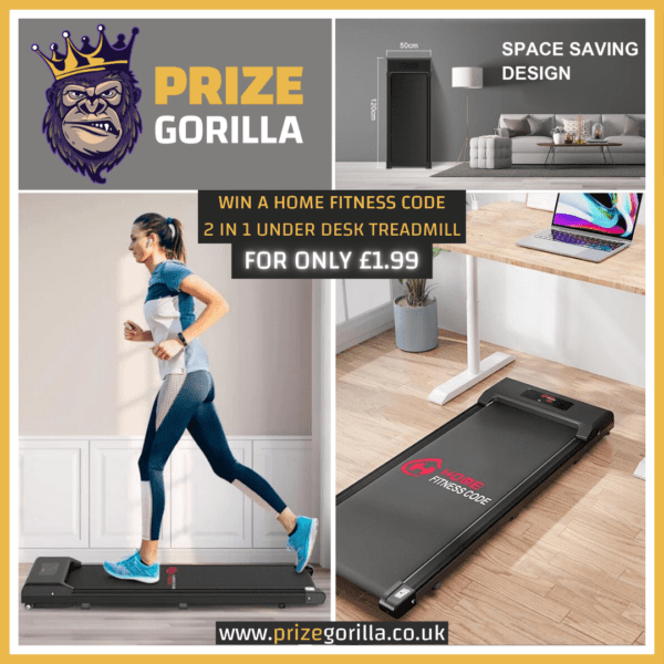 Win a Home fitness code treadmill with Prize Gorilla