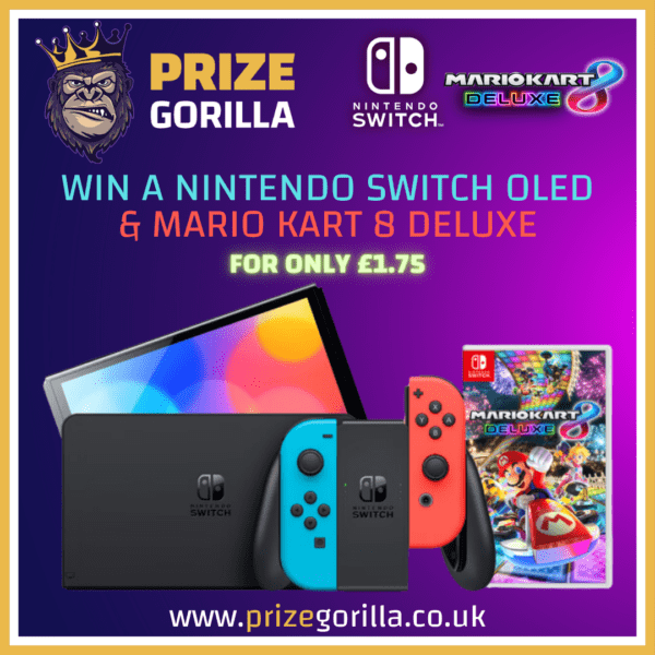 Prize Gorilla win a Nintendo Switch OLED & Mario Kart Deluxe 8