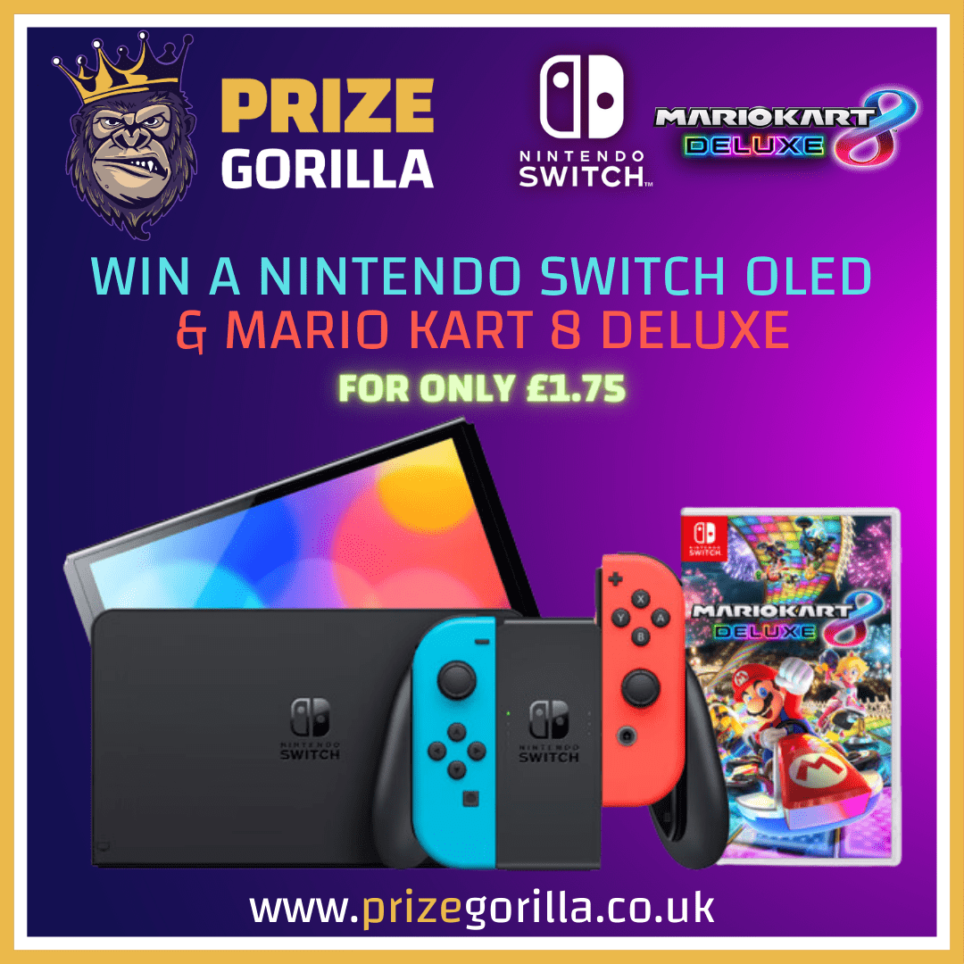 Win a Nintendo Switch Oled & Mario Prize Gorilla