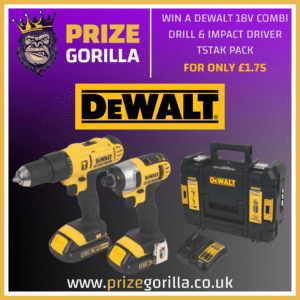 win a DeWalt 18v combi drill set with Prize Gorilla