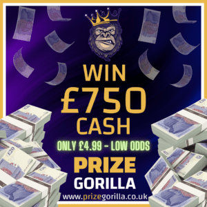 PRIZE GORILLA - WIN £750 Low odds