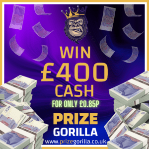 PRIZE GORILLA - WIN £400 CASH BEST COMPETITION PRIZE WEBSITE BELFAST NORTHERN IRELAND UK 2024 2025