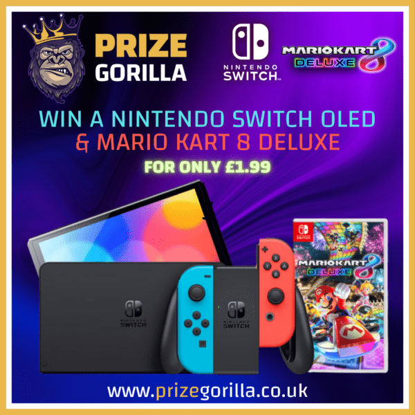 Prize Gorilla win a Nintendo Switch OLED best odds competition website Belfast Northern Ireland UK 2024 2025-3