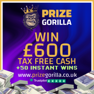 Prize Gorilla £600 cash plus instant wins