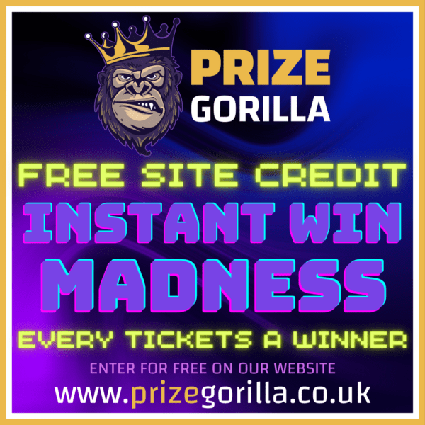 PRIZE GORILLA FREE INSTANT WIN BEST PRIZE RAFFLE COMPETITIONS WEBSITE BELFAST NORTHERN IRELAND UK 2025