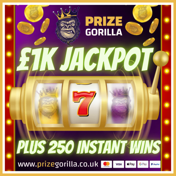 Prize Gorilla £1000 best Cash competition raffle Northern Ireland UK 2025