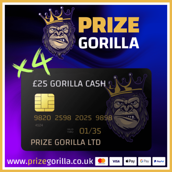 Prize Gorilla cash site credit best competition prize website Northern Ireland Belfast UK 2025